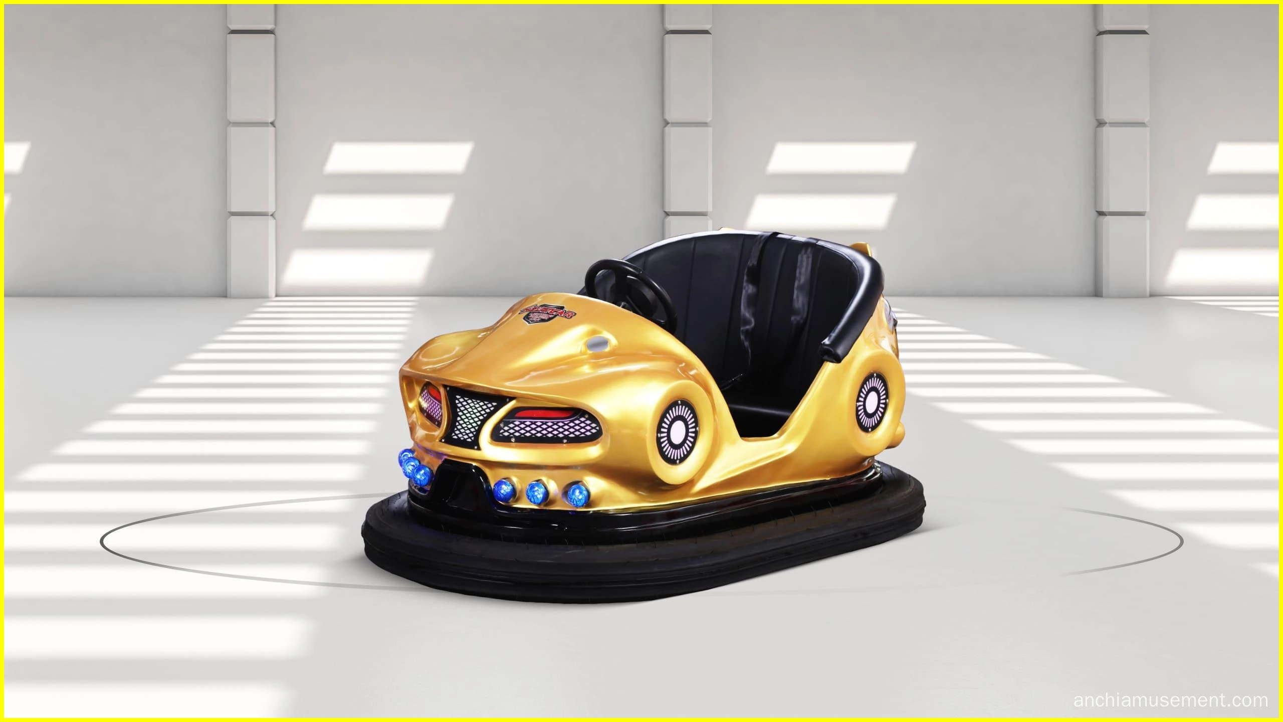 Coche de choque biplaza Lightning dorado