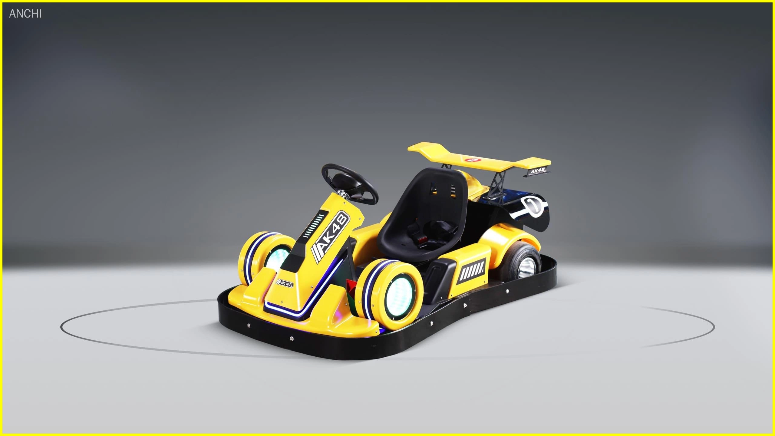 Kart eléctrico para niños AK 48, color amarillo