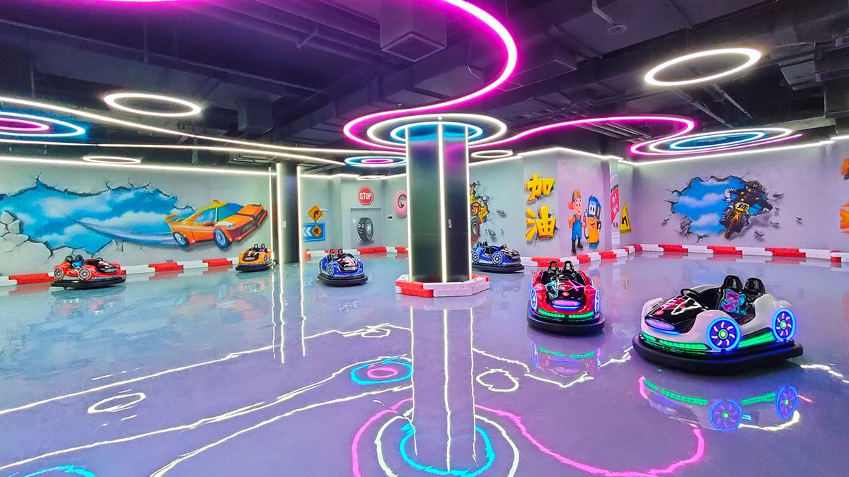 Kart-bumper-car-scene-display. Kart bumper car scene display.