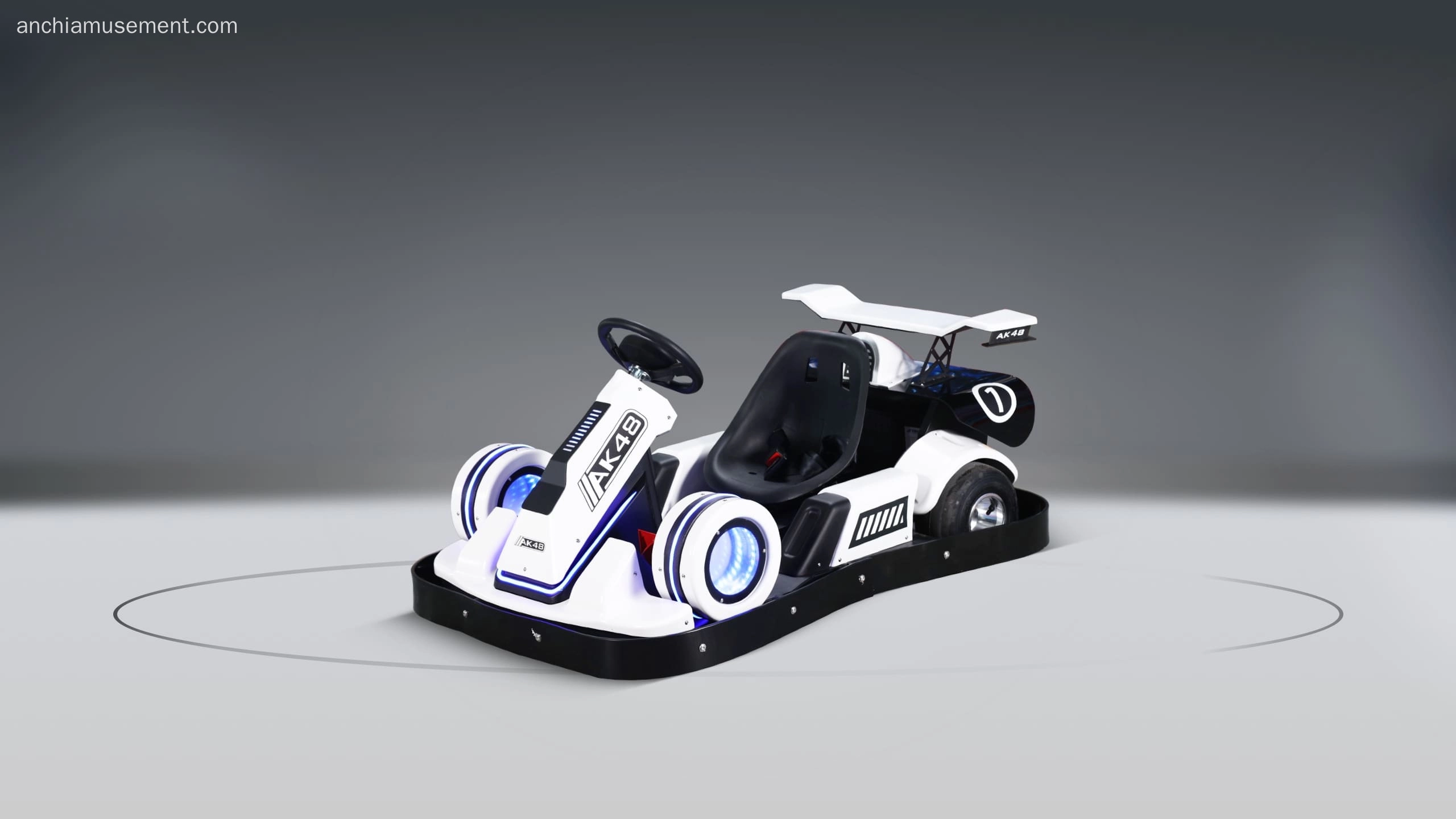 Kart eléctrico para niños AK 48, color blanco