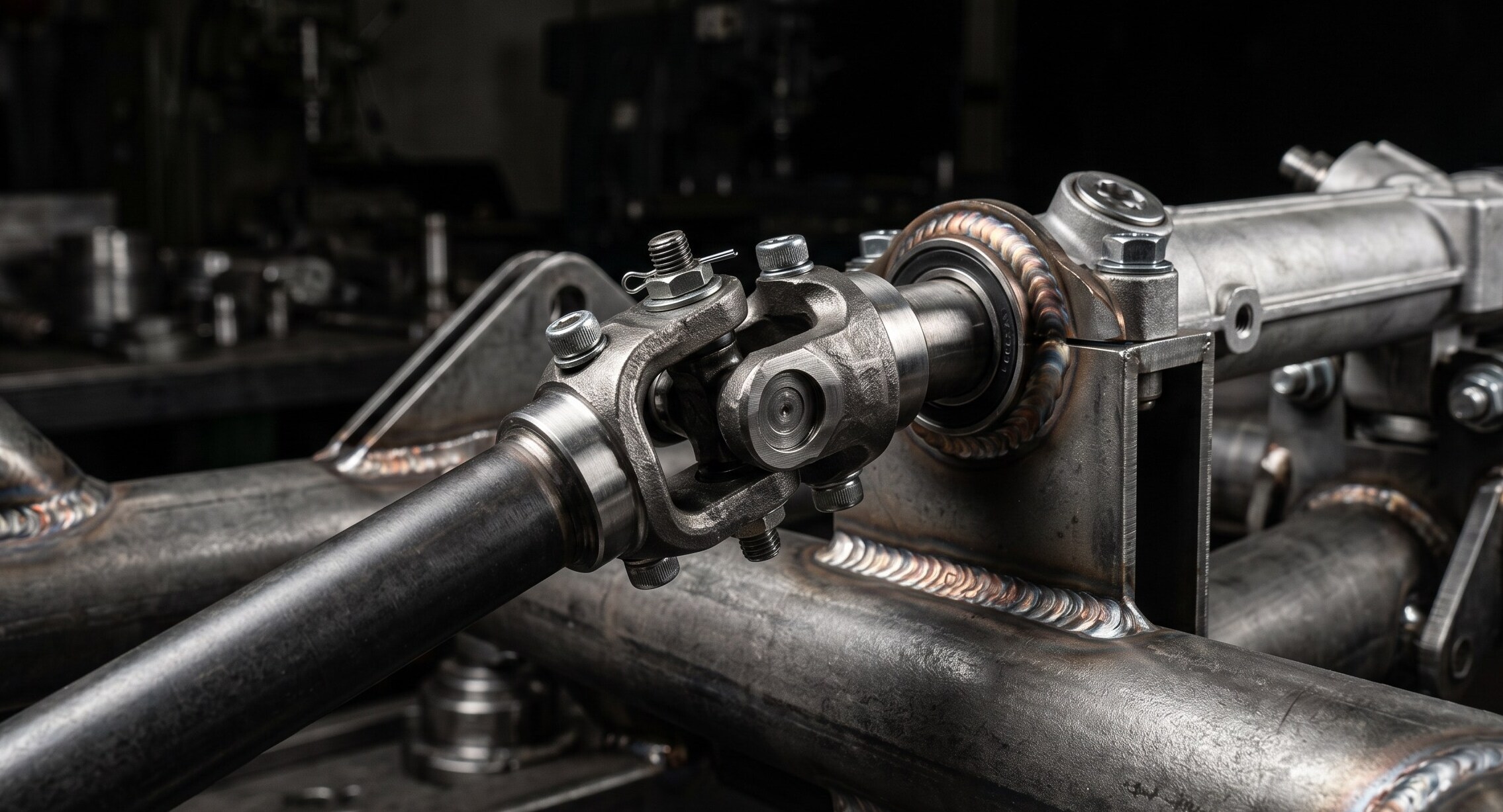 a commercial go-kart's heavy-duty steering column