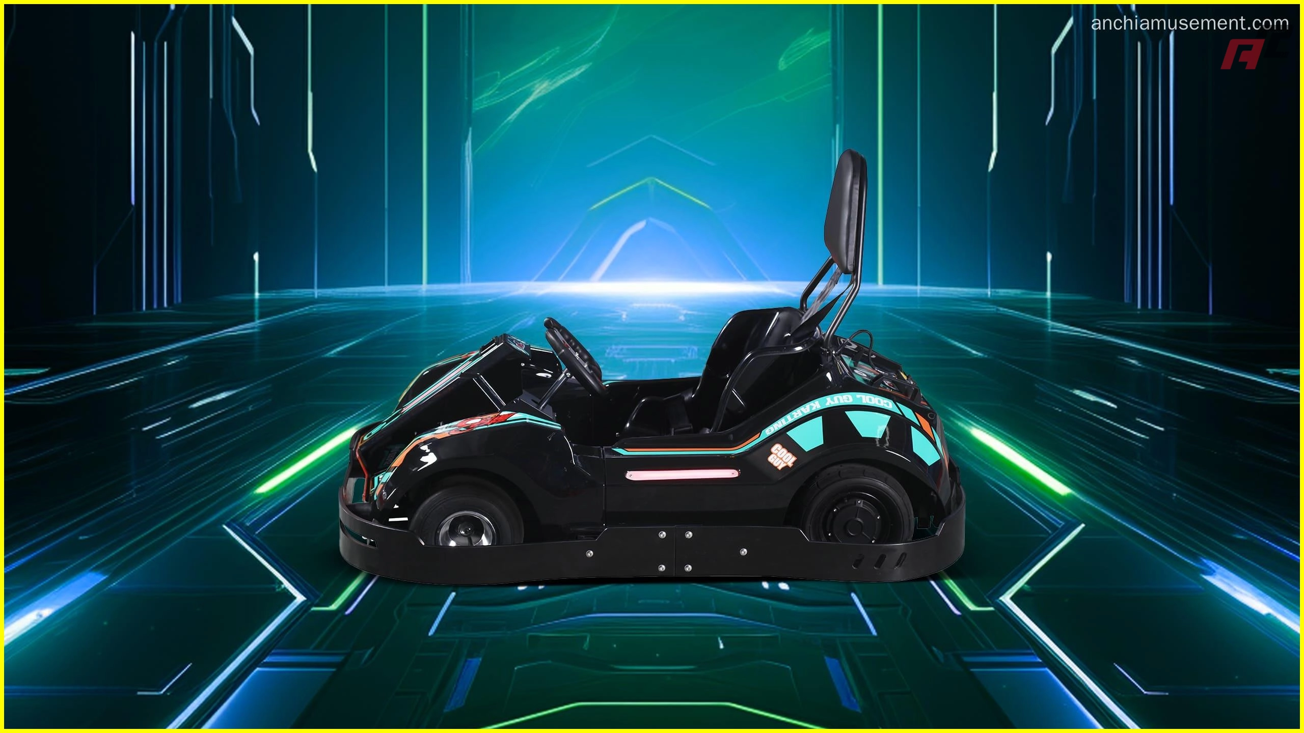 Karts eléctricos de alta velocidad para niños, de color verde y amarillo Karts eléctricos de alta velocidad para niños de color verde anchi