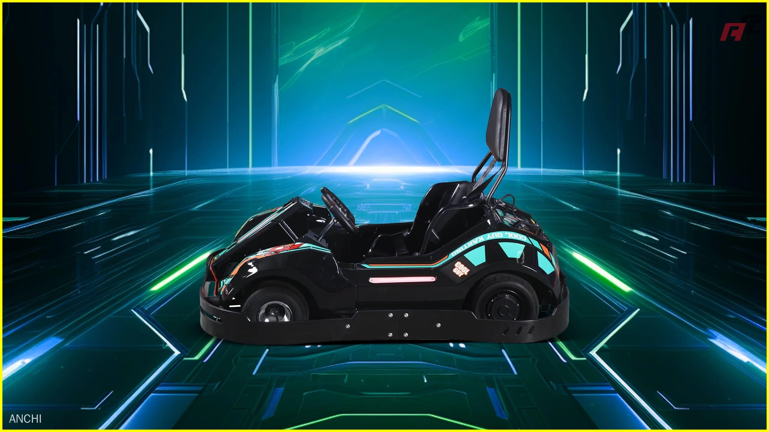 Karts eléctricos de alta velocidad para niños, de color verde y amarillo Karts eléctricos de alta velocidad para niños de color verde anchi