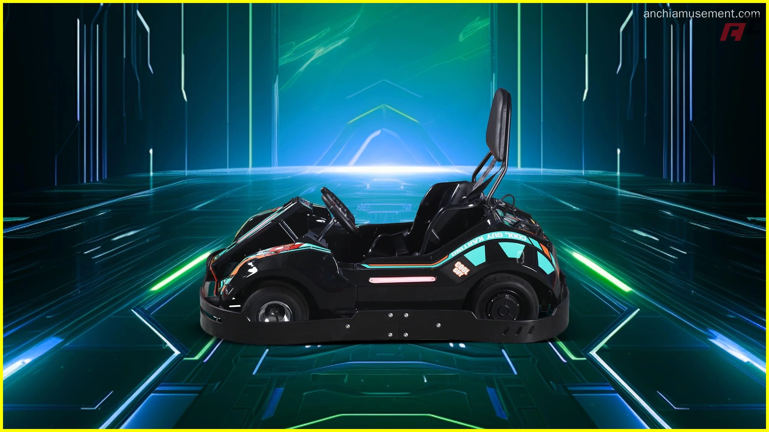 Karts eléctricos de alta velocidad para niños, de color verde y amarillo Karts eléctricos de alta velocidad para niños de color verde anchi
