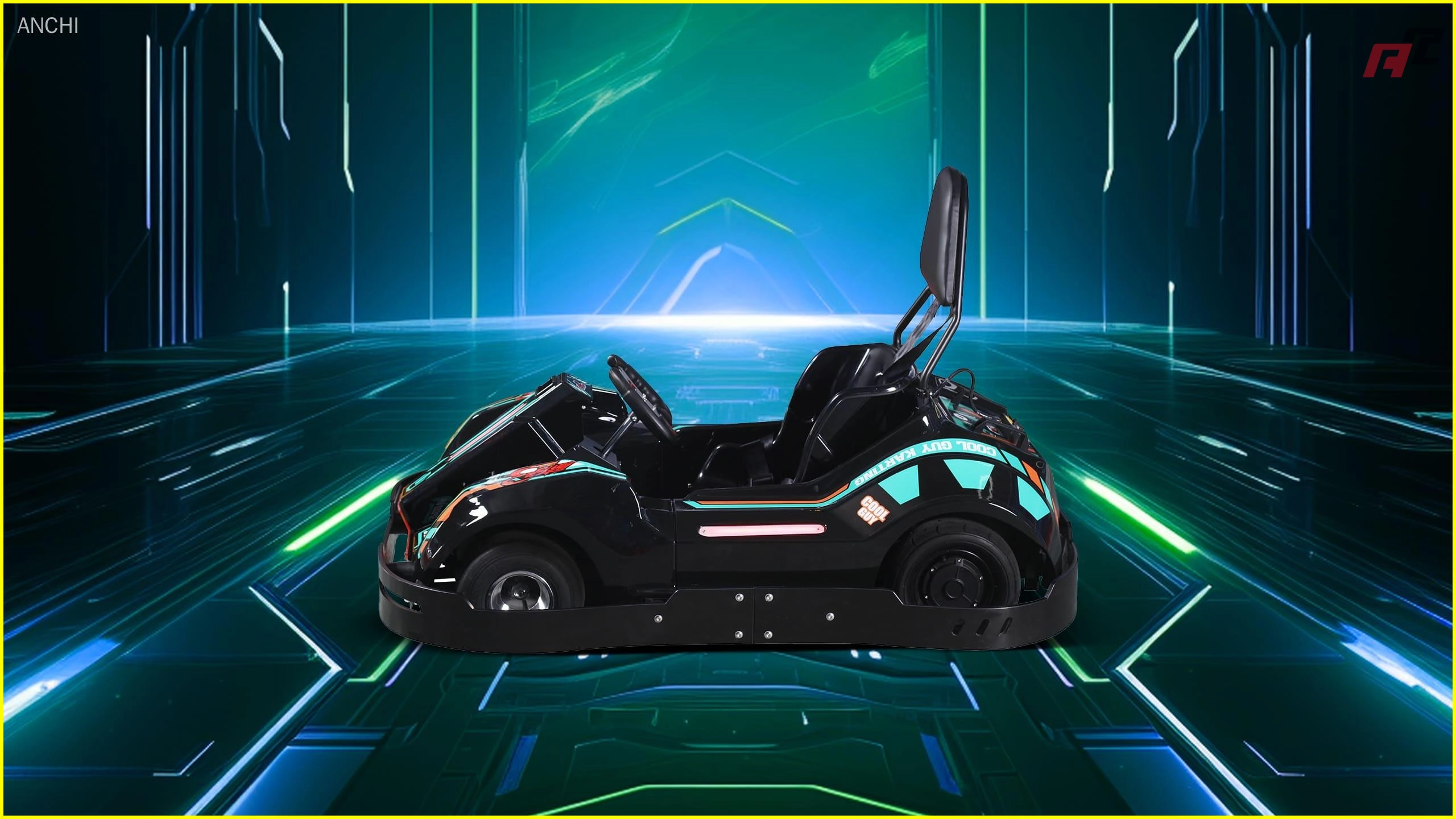 Karts eléctricos de alta velocidad para niños, de color verde y amarillo Karts eléctricos de alta velocidad para niños de color verde anchi