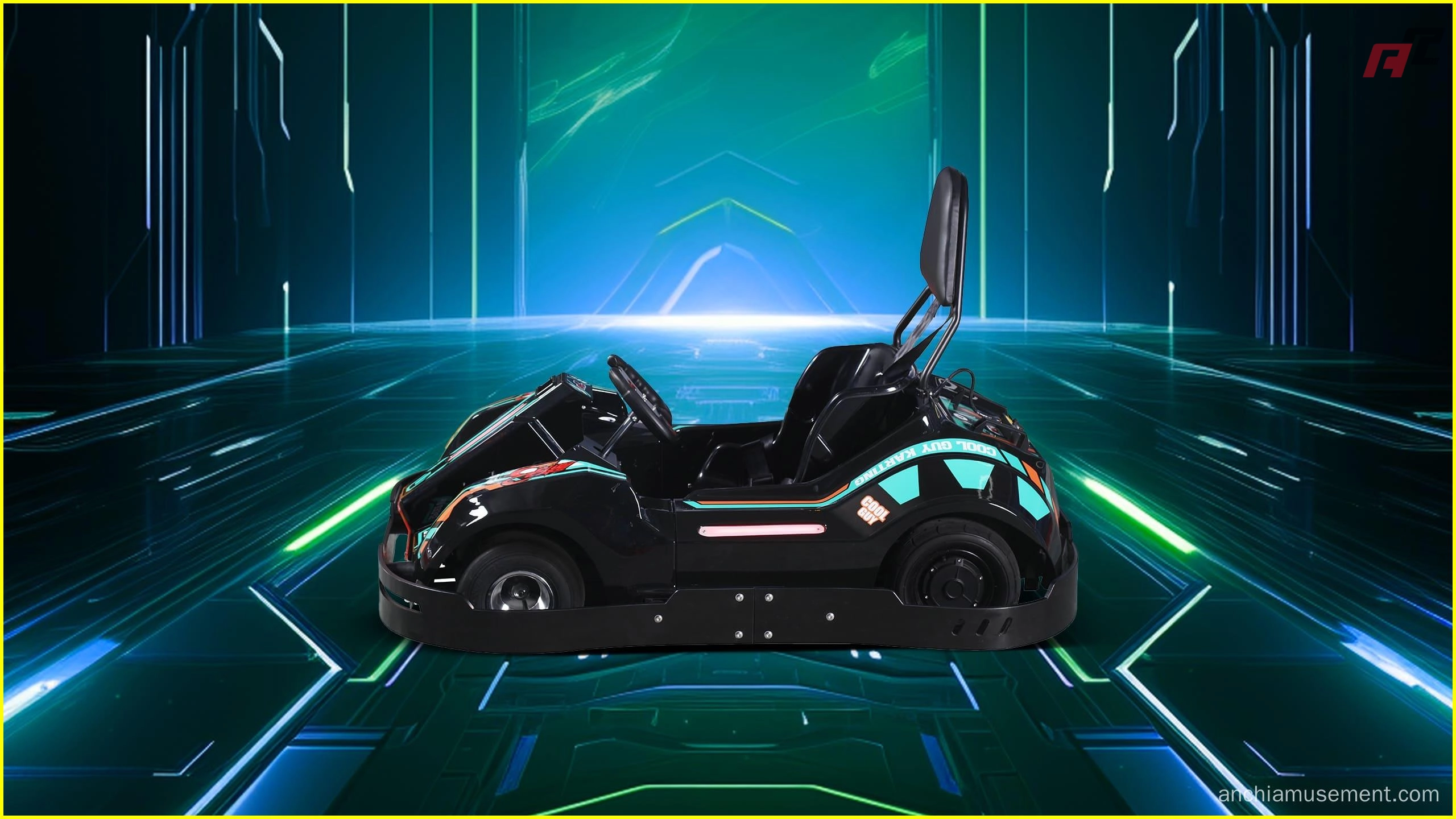 Karts eléctricos de alta velocidad para niños, de color verde y amarillo Karts eléctricos de alta velocidad para niños de color verde anchi