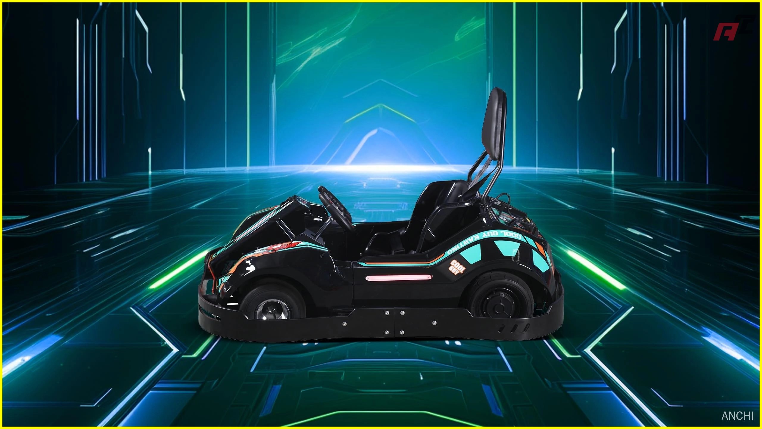 Karts eléctricos de alta velocidad para niños, de color verde y amarillo Karts eléctricos de alta velocidad para niños de color verde anchi