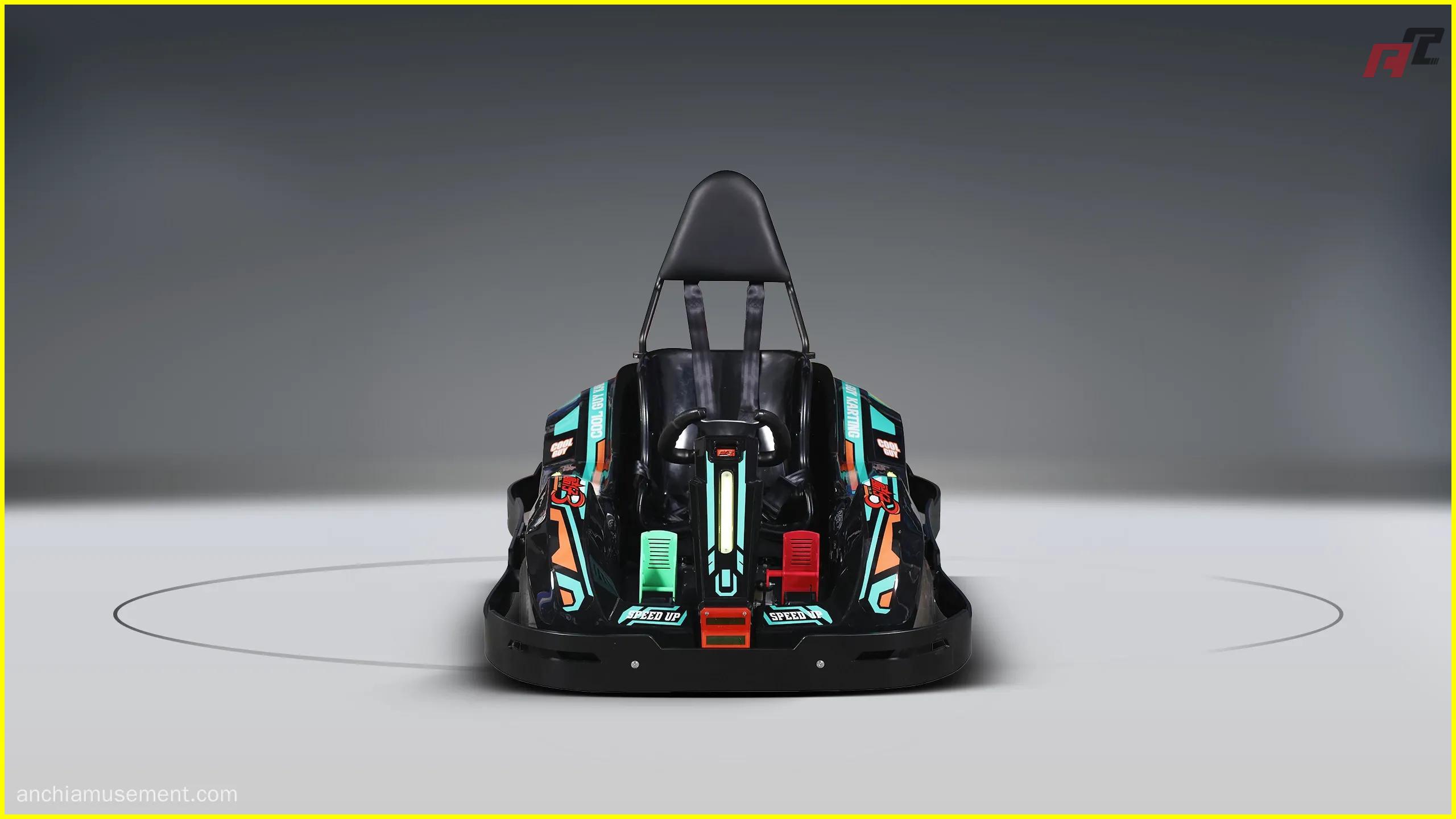 Karts eléctricos de alta velocidad para niños, de color verde y con frente ancho Karts eléctricos de alta velocidad para niños con frente verde anchi