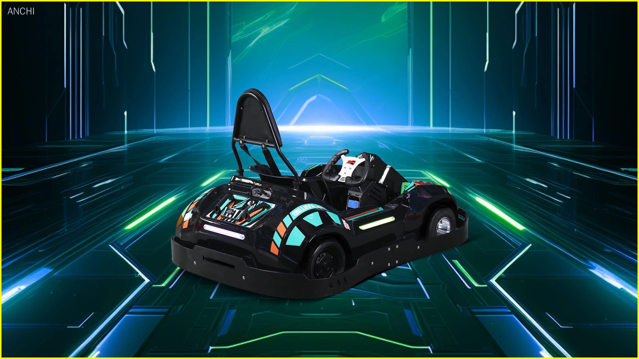 Karts eléctricos de alta velocidad para niños, lado verde, anchi