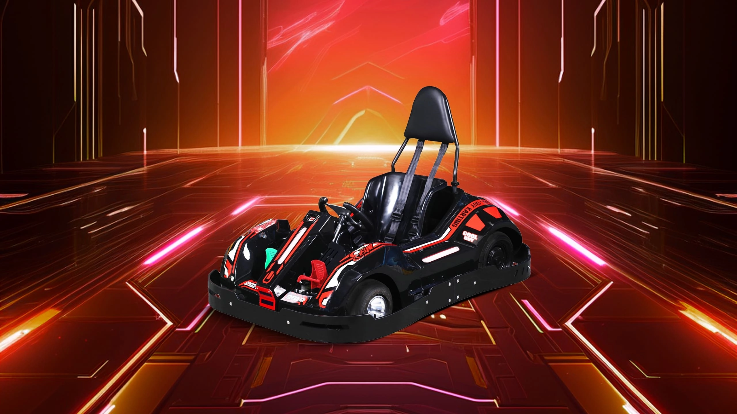 Karts eléctricos de alta velocidad para niños con borde rojo Karts eléctricos de alta velocidad para niños con borde rojo