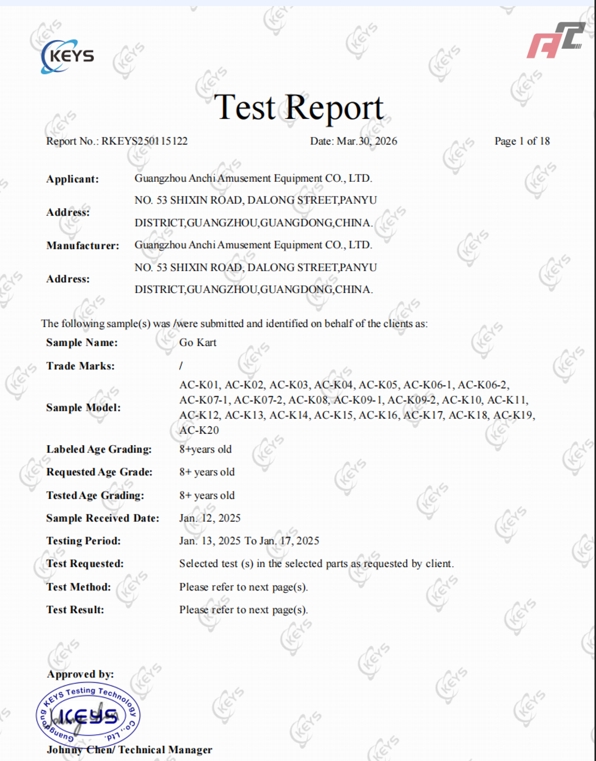 test report test report