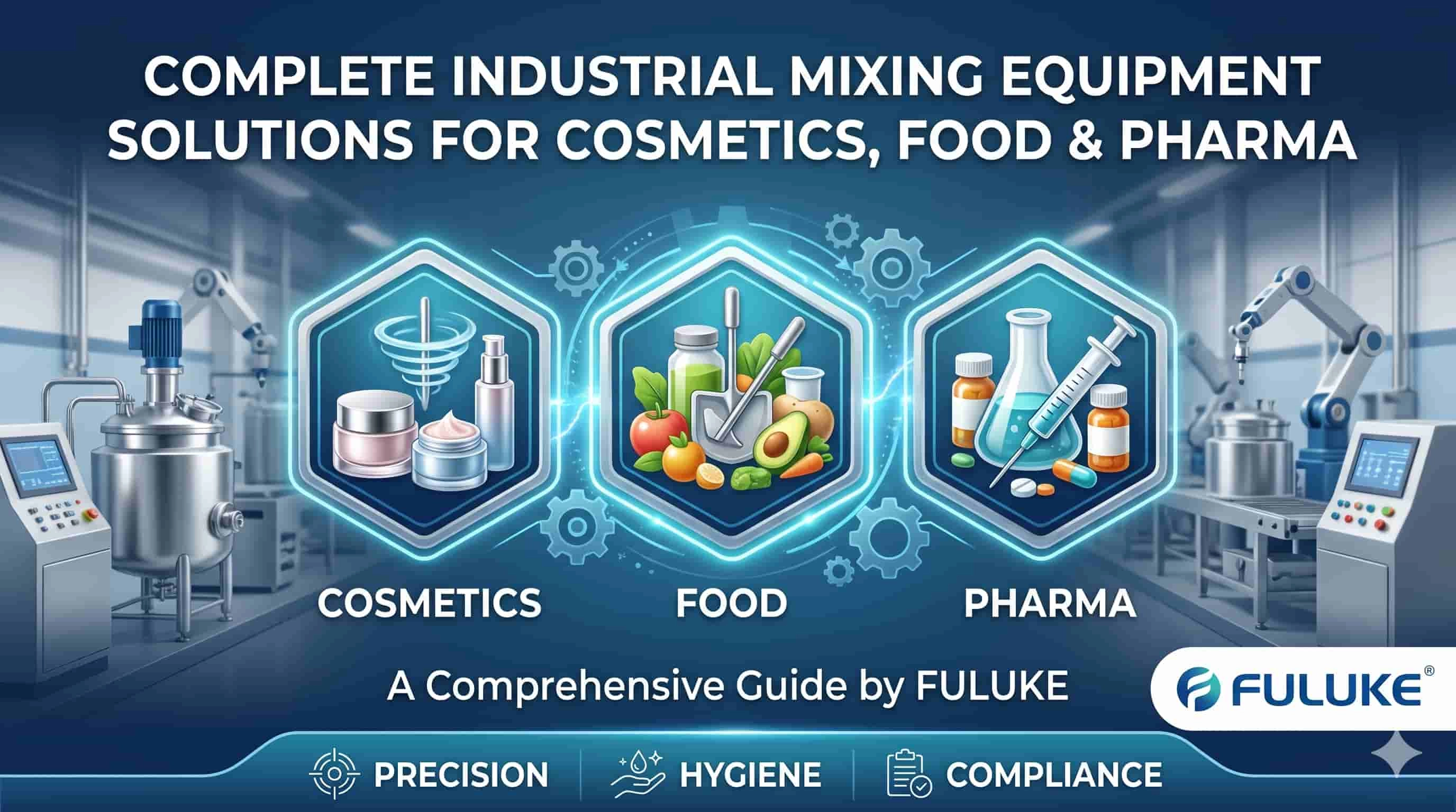 Industrial mixing equipment for cosmetics, food, and pharma by Fuluke. - FULUKE
