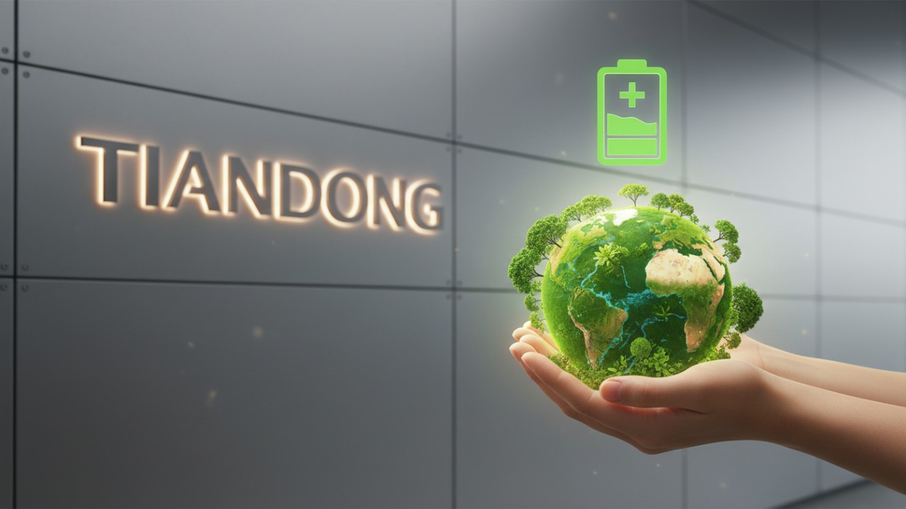 A symbolic image of a green earth and battery icon with the TIANDONG brand name on a professional background.