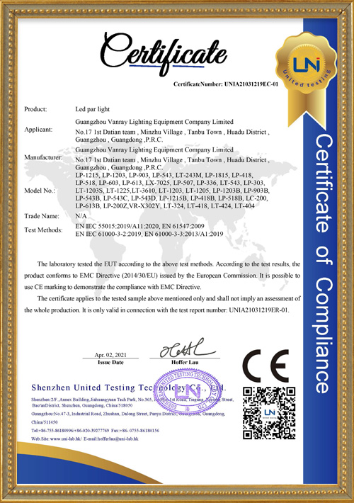 светодиодный прожектор CE-EMC сертификат