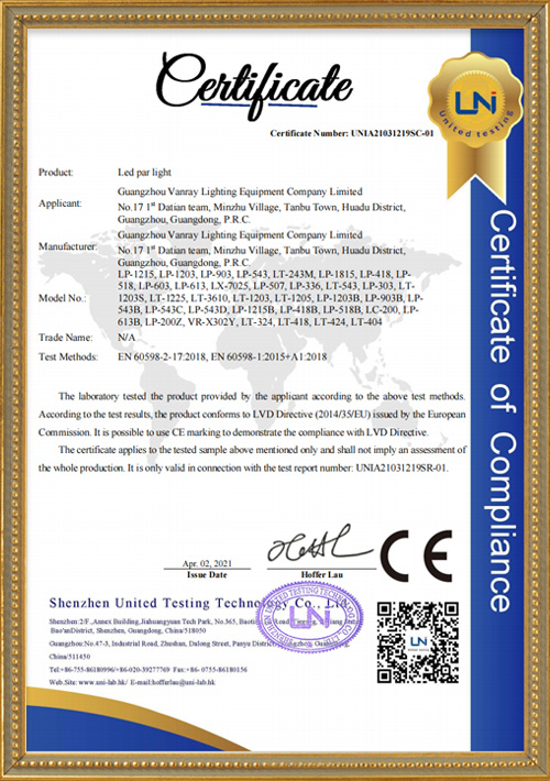 led par light  CE-LVD certificate