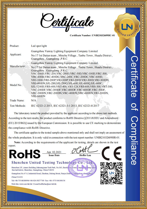 светодиодный профильный прожектор RoHS