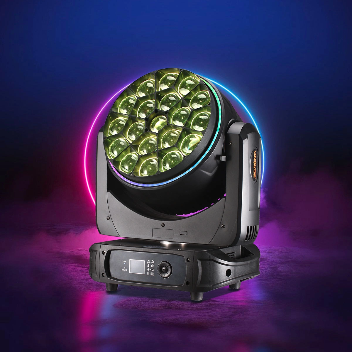 VANRAY LED Wash Light Moving Head LM-1940 19PCS 40W Bee Eye 800W - Vanray