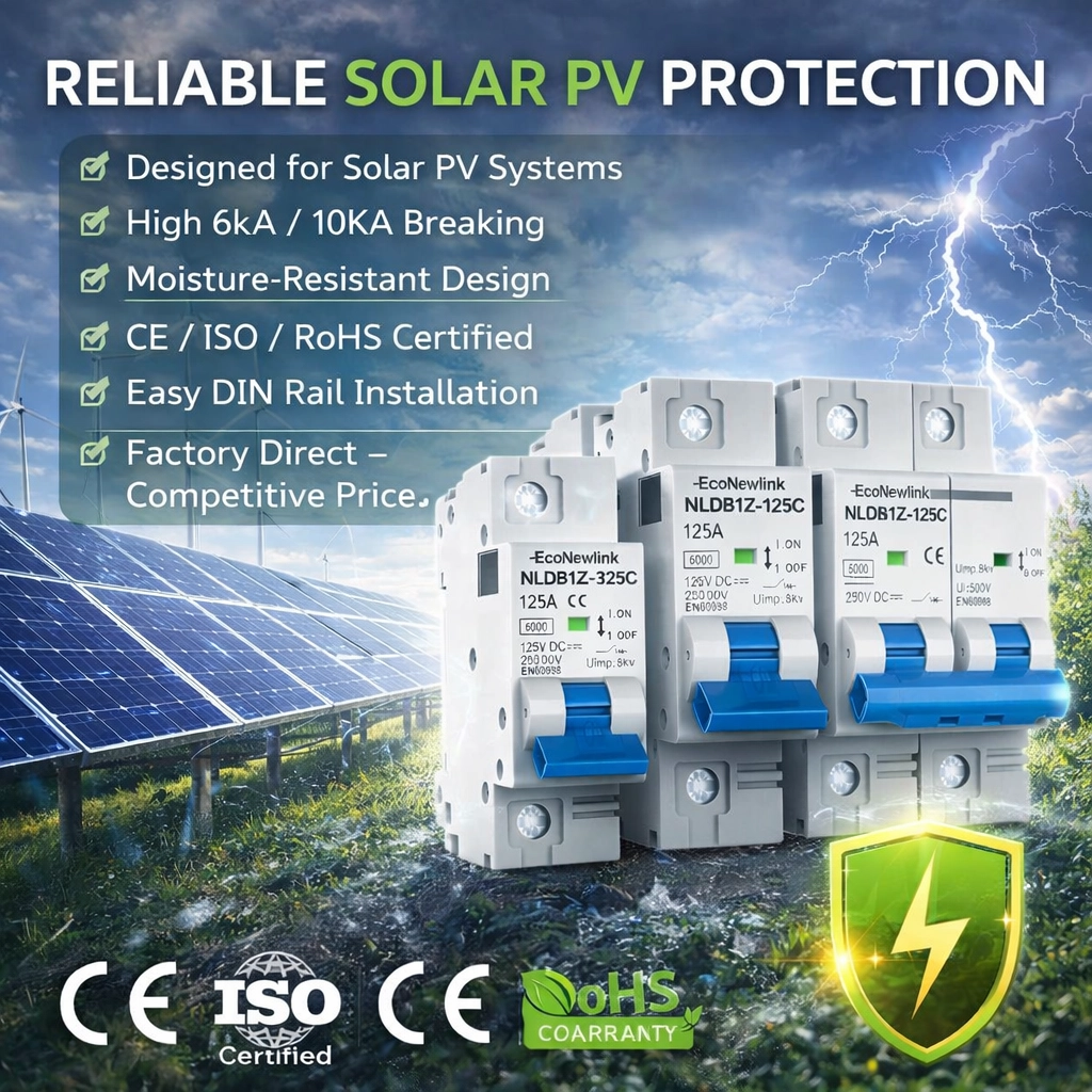 CE ISO RoHS Certified DIN Rail Installation DC MCB - EcoNewlink
