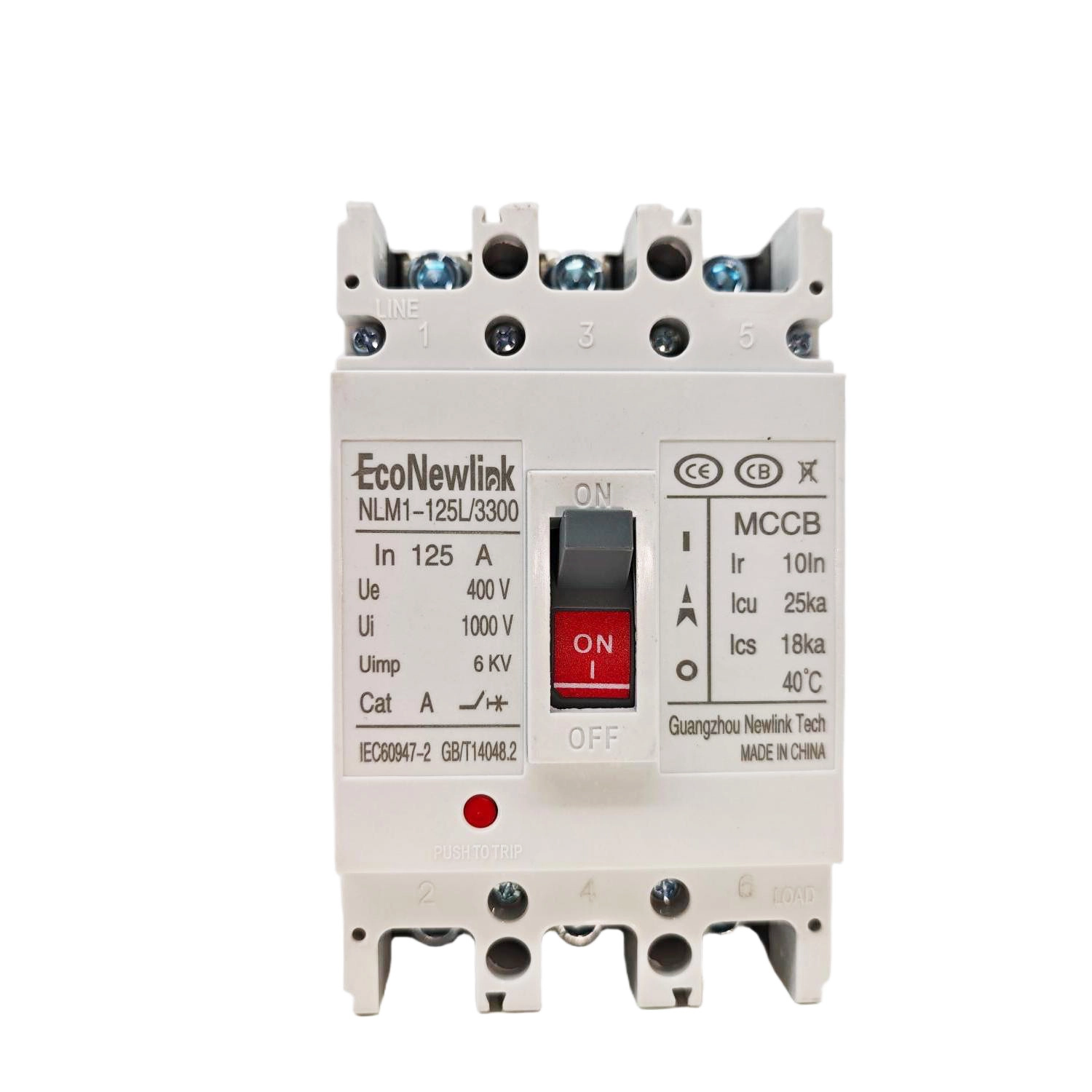 Durable Molded Case Circuit Breaker 125A(MCCB) Manufacturer - EcoNewlink