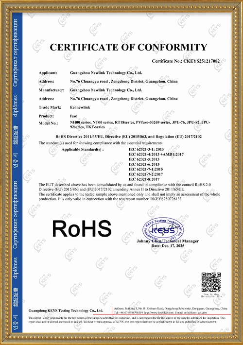 Newlink-Manufacturer-ROHS-Certification-Fuse - EcoNewlink