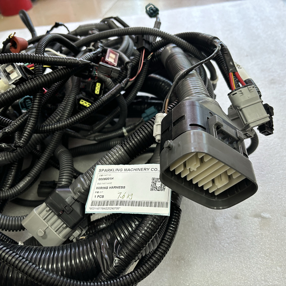 0006001 wire harness, 0006001H harness, HITACHI ZX200-3 parts, ZX210K-3 excavator harness, ZX240-3 electrical wiring, excavator wire harness, HITACHI wiring assembly, SPARKLING MACHINERY wire harness