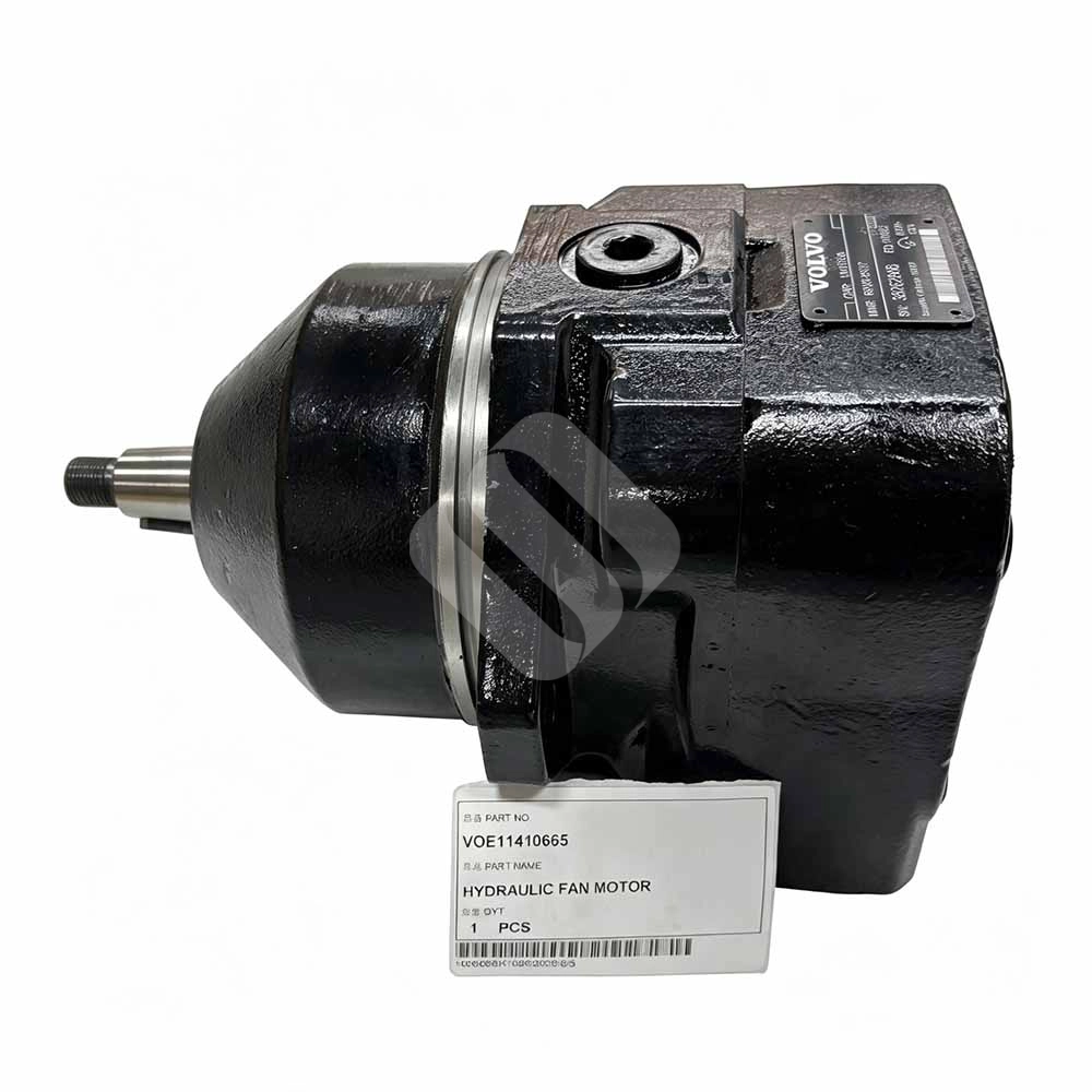 Genuine VOE11410665 Hydraulic Fan Motor for Volvo L150E & L150F Genuine-Volvo-VOE11410665-hydraulic-fan-motor-side-view