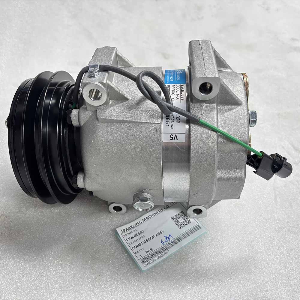 HYUNDAI EXCAVATOR PARTS MADE IN CHINA NEW R210-7 R220-7 R250-7 R290-7 R305-7 R335-7 11Q6-90040 COMPRESSOR ASSY SPARKLING MACHINERY