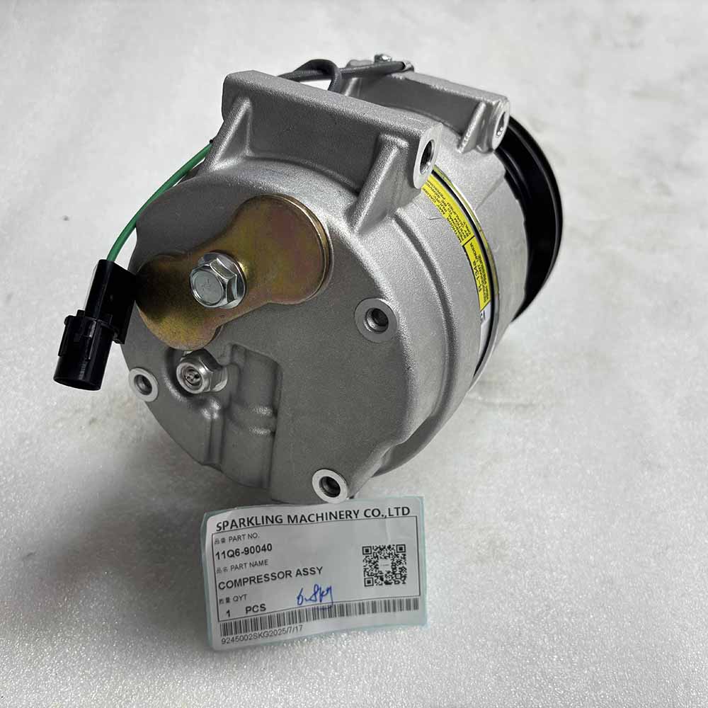 HYUNDAI EXCAVATOR PARTS MADE IN CHINA NEW R210-7 R220-7 R250-7 R290-7 R305-7 R335-7 11Q6-90040 COMPRESSOR ASSY SPARKLING MACHINERY