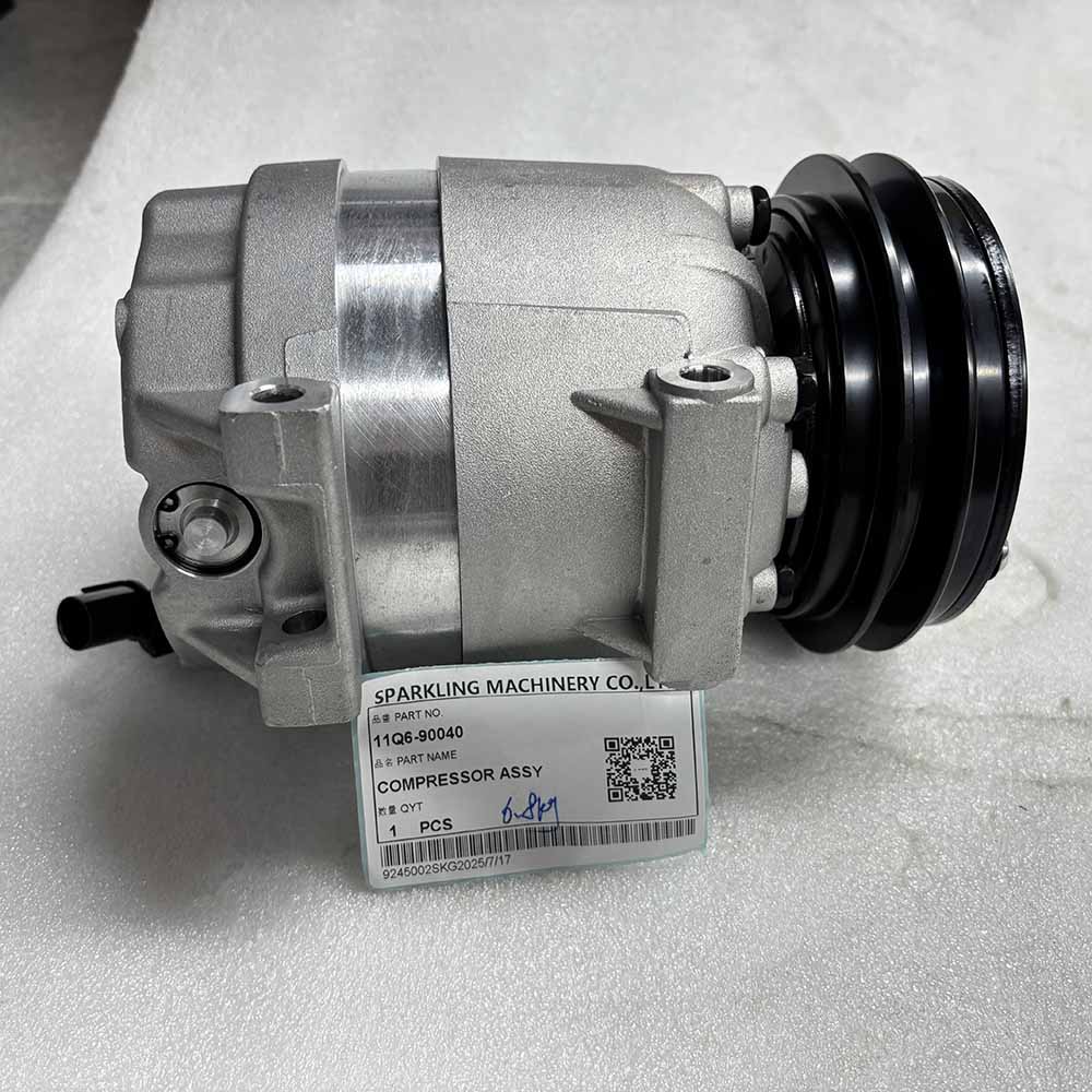 HYUNDAI EXCAVATOR PARTS MADE IN CHINA NEW R210-7 R220-7 R250-7 R290-7 R305-7 R335-7 11Q6-90040 COMPRESSOR ASSY SPARKLING MACHINERY