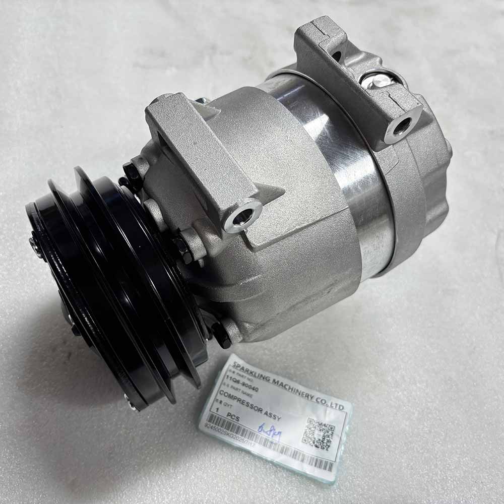 HYUNDAI EXCAVATOR PARTS MADE IN CHINA NEW R210-7 R220-7 R250-7 R290-7 R305-7 R335-7 11Q6-90040 COMPRESSOR ASSY SPARKLING MACHINERY
