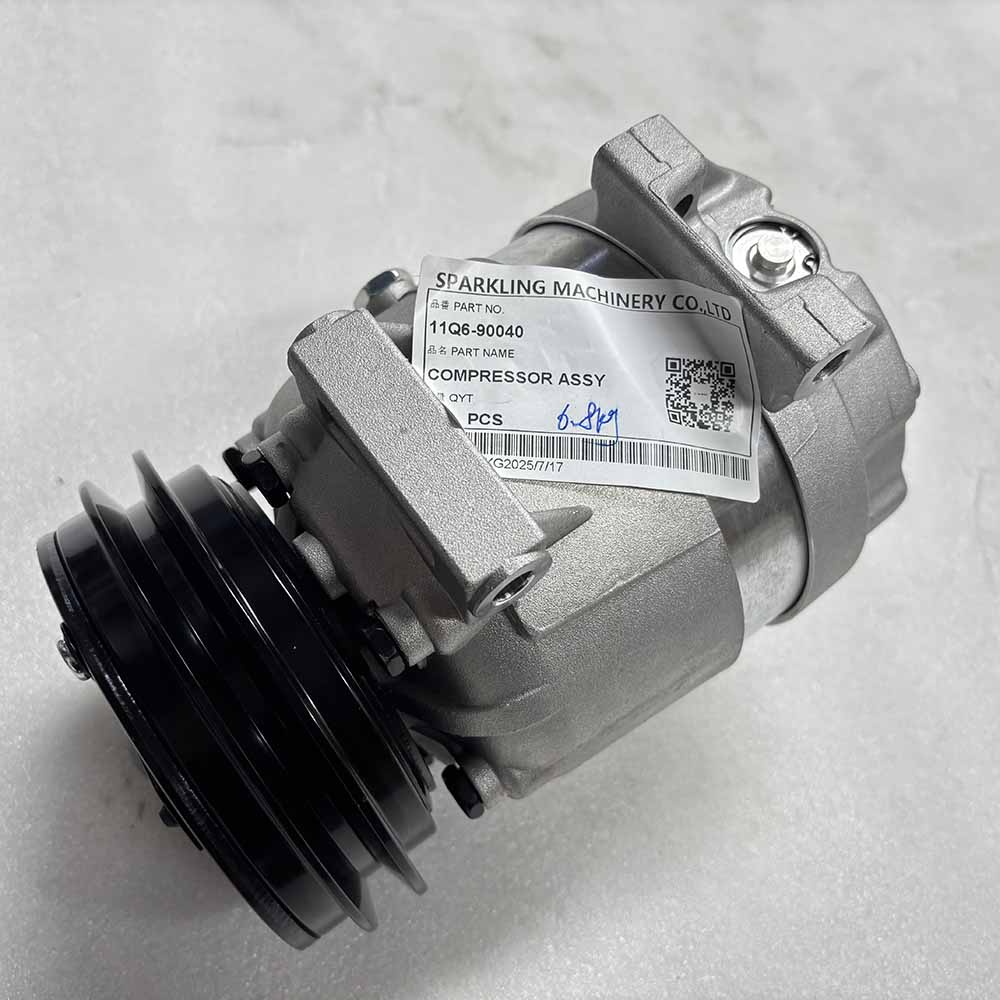 HYUNDAI EXCAVATOR PARTS MADE IN CHINA NEW R210-7 R220-7 R250-7 R290-7 R305-7 R335-7 11Q6-90040 COMPRESSOR ASSY SPARKLING MACHINERY