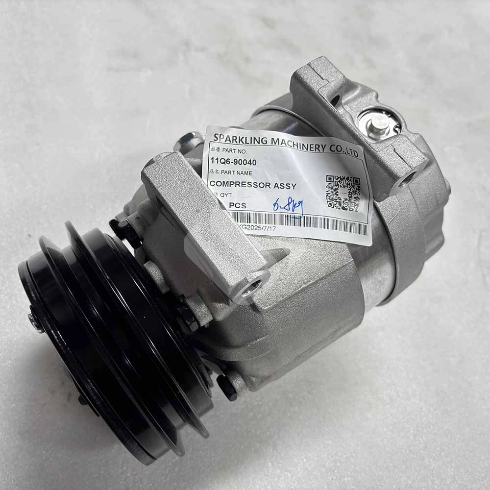HYUNDAI EXCAVATOR PARTS MADE IN CHINA NEW R210-7 R220-7 R250-7 R290-7 R305-7 R335-7 11Q6-90040 COMPRESSOR ASSY SPARKLING MACHINERY HYUNDAI EXCAVATOR PARTS MADE IN CHINA NEW R210-7 R220-7 R250-7 R290-7 R305-7 R335-7 11Q6-90040 COMPRESSOR ASSY SPARKLING MACHINERY