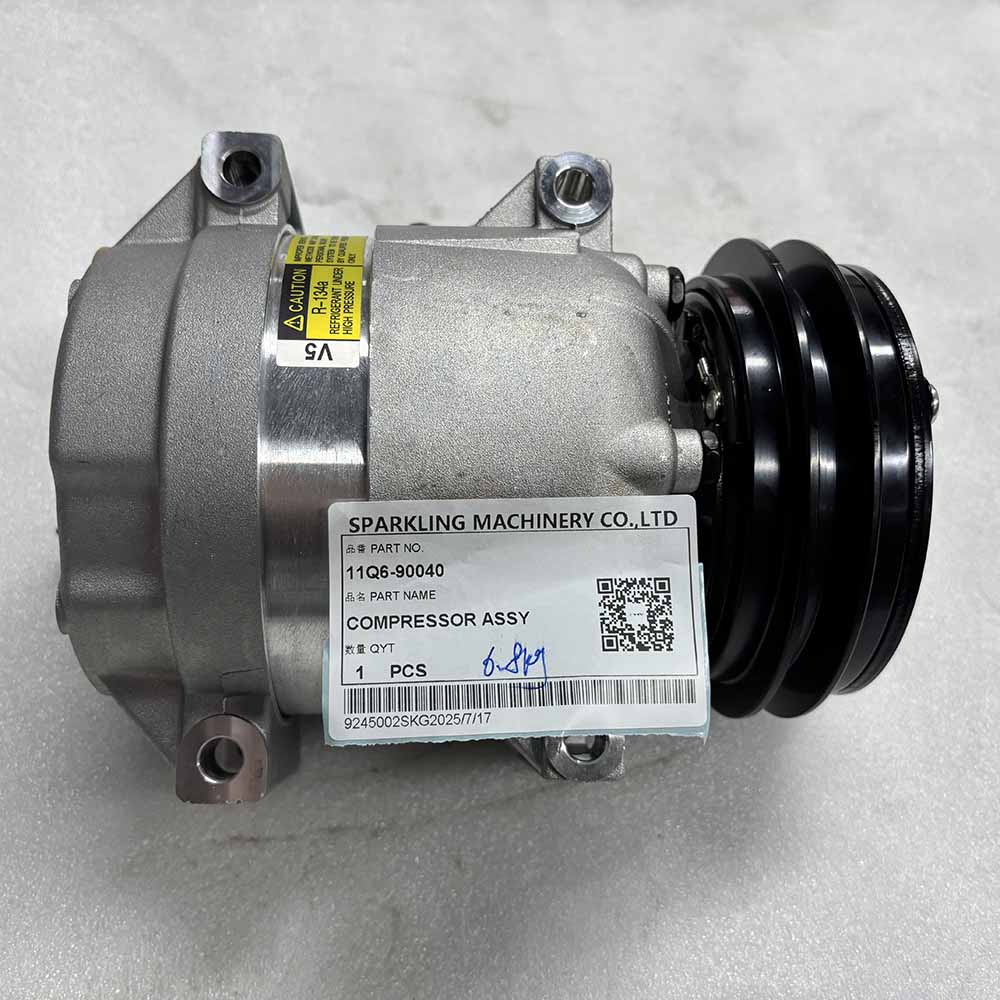 HYUNDAI EXCAVATOR PARTS MADE IN CHINA NEW R210-7 R220-7 R250-7 R290-7 R305-7 R335-7 11Q6-90040 COMPRESSOR ASSY SPARKLING MACHINERY
