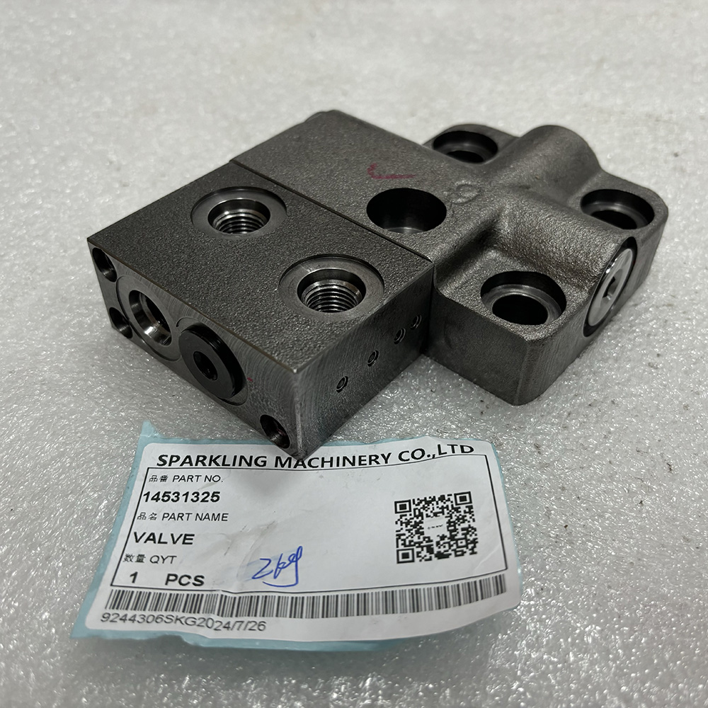 VOE14531325, 14531325 valve, Volvo hydraulic valve, EC135B valve, EC210B relief valve, EC240B control valve, EW145B boom holding valve, Volvo excavator parts, OEM Volvo valve