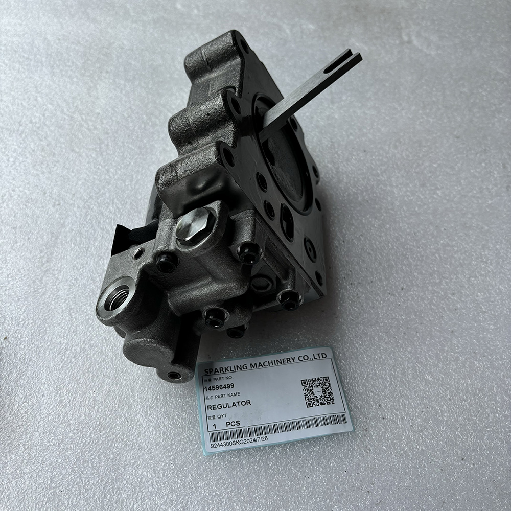 Volvo VOE14596499, hydraulic regulator K5V160DT-1E05, EC300D pump regulator, ECR305C valve, PL3005D hydraulic part, piston pump control valve, Kawasaki regulator 14596499, Volvo pump replacement.
