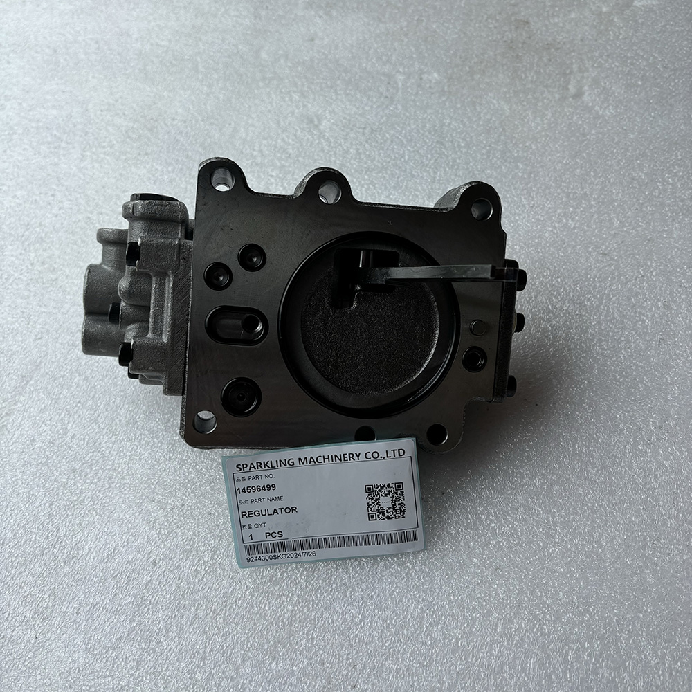 Volvo VOE14596499, hydraulic regulator K5V160DT-1E05, EC300D pump regulator, ECR305C valve, PL3005D hydraulic part, piston pump control valve, Kawasaki regulator 14596499, Volvo pump replacement.