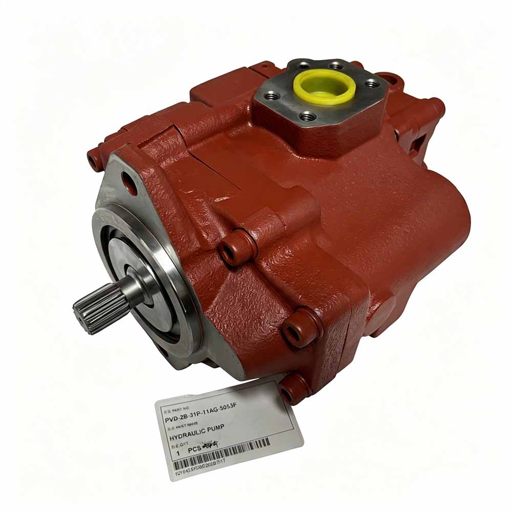 Red PVD-2B-31P-11AG-5053F hydraulic pump with splined shaft