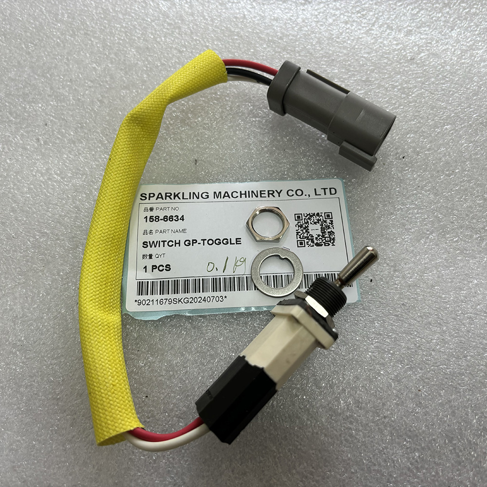 CAT 158-6634 switch, CA1586634 toggle switch, Caterpillar 963D loader switch, CAT 330D toggle control, Caterpillar polyamide switch, 1586634 CAT excavator part, CAT OEM electrical components