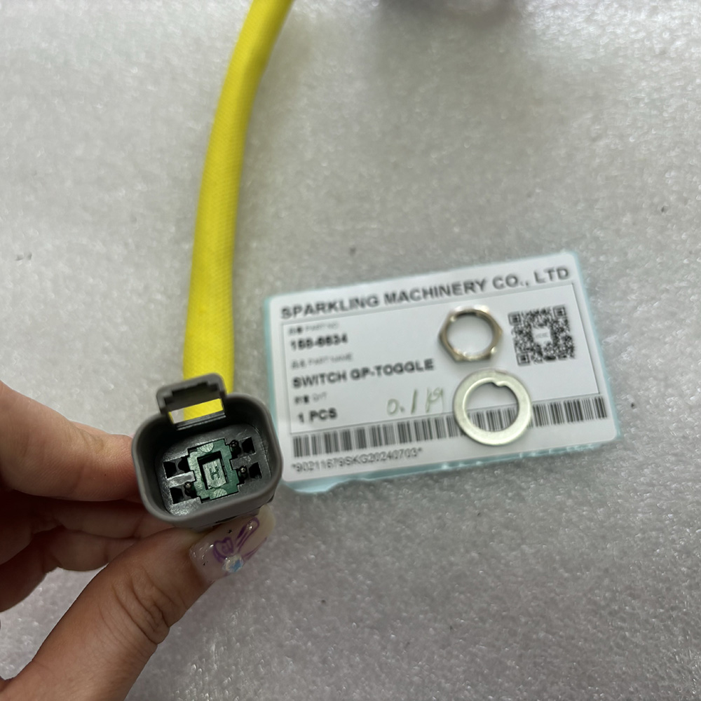 CAT 158-6634 switch, CA1586634 toggle switch, Caterpillar 963D loader switch, CAT 330D toggle control, Caterpillar polyamide switch, 1586634 CAT excavator part, CAT OEM electrical components