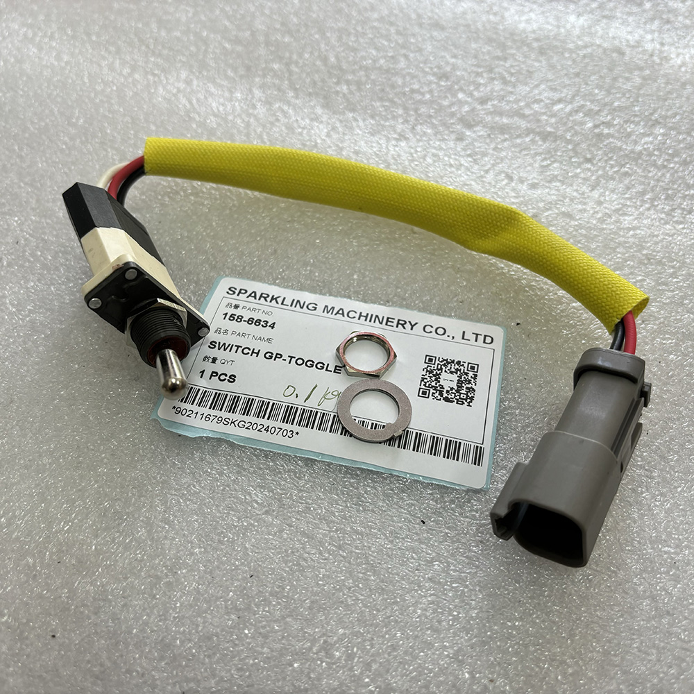 CAT 158-6634 switch, CA1586634 toggle switch, Caterpillar 963D loader switch, CAT 330D toggle control, Caterpillar polyamide switch, 1586634 CAT excavator part, CAT OEM electrical components
