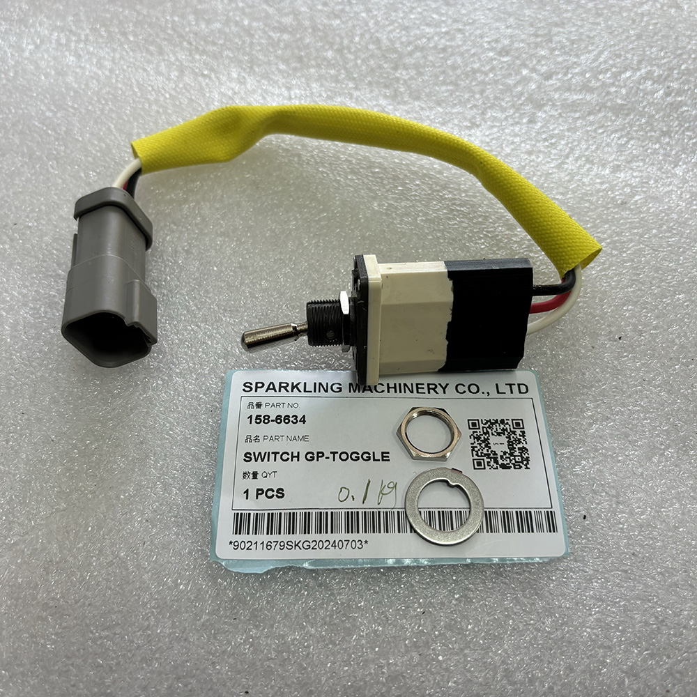 CAT 158-6634 switch, CA1586634 toggle switch, Caterpillar 963D loader switch, CAT 330D toggle control, Caterpillar polyamide switch, 1586634 CAT excavator part, CAT OEM electrical components