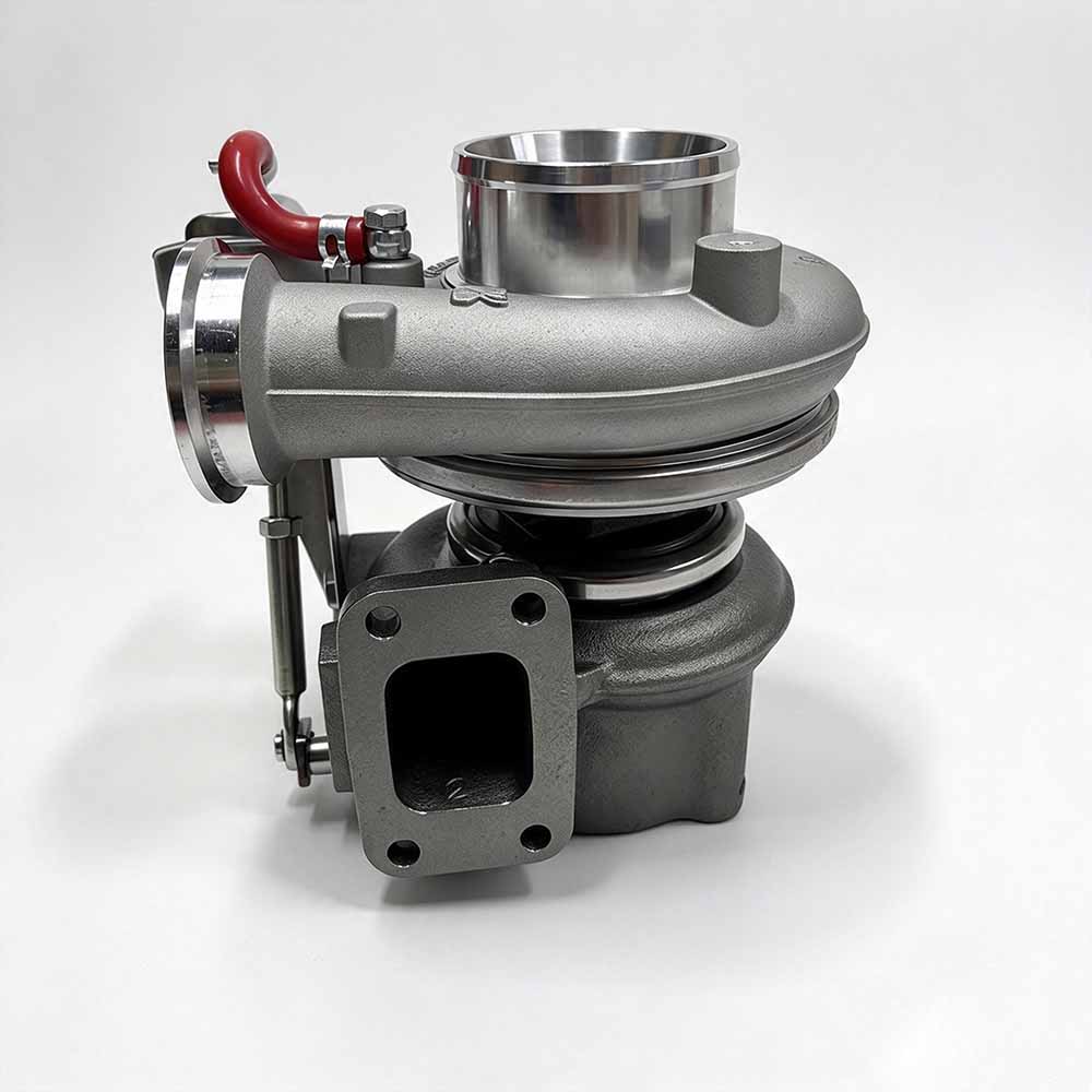 Volvo-BL71B-replacement-turbocharger-VOE21496608-exhaust-inlet-close-up