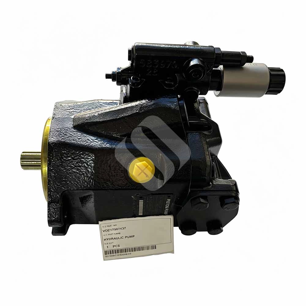 Genuine VOE17507437 Hydraulic Pump for Volvo A40G Articulated Hauler Genuine-Volvo-VOE17507437-hydraulic-piston-pump-side-view