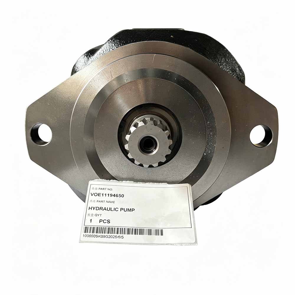 Industrial hydraulic pump part VOE11194650 with mounting flange and gear