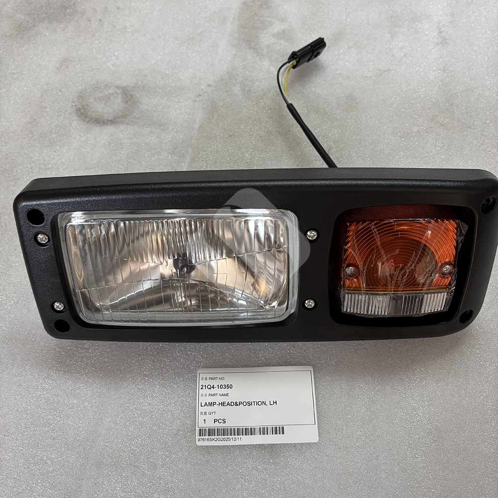 21Q4-10350 LH Lamp Compatible with Hyundai Wheel Excavators HW140 HW160 HW180 HW210 Left Side Work Light Assembly Hyundai HW140 HW160 LH Work Light Assembly