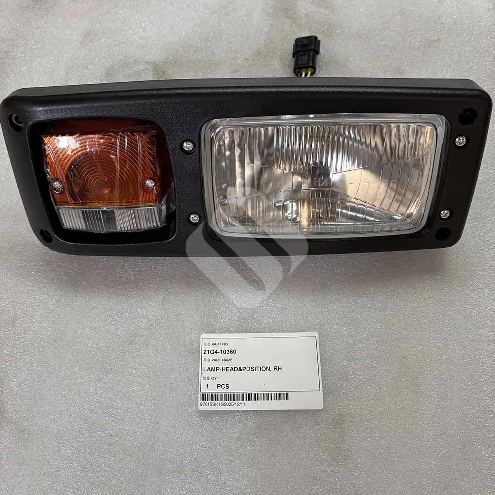 21Q4-10360 RH Lamp Compatible with Hyundai Wheel Excavators R140W-9 R170W-9S HW140 HW160 HW180 Right Side Work Light Assembly 21Q4-10360 Right Hand Lamp for Hyundai Wheel Excavator