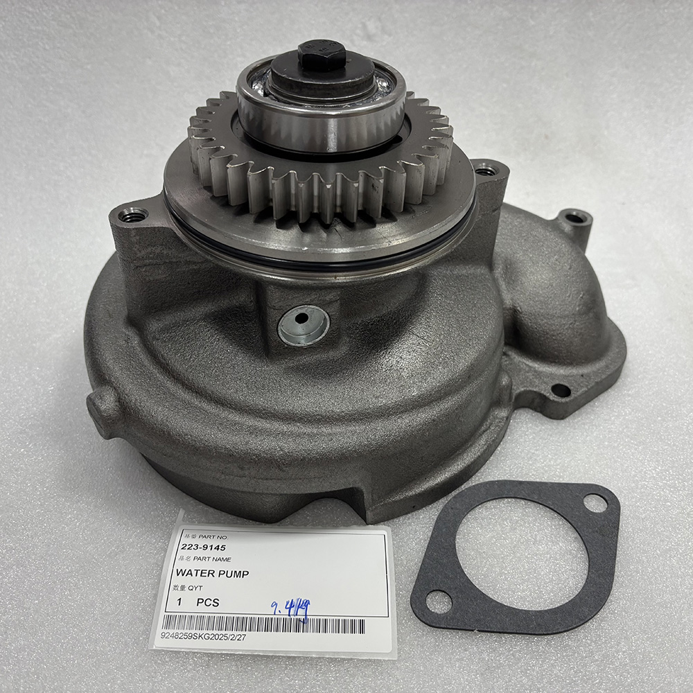 Caterpillar 223-9145, CA2239145, 2239145 pump housing, CAT water pump housing, CAT 966H parts, CAT 972H water pump, C11 engine pump housing, C13 cooling system, CAT loader parts