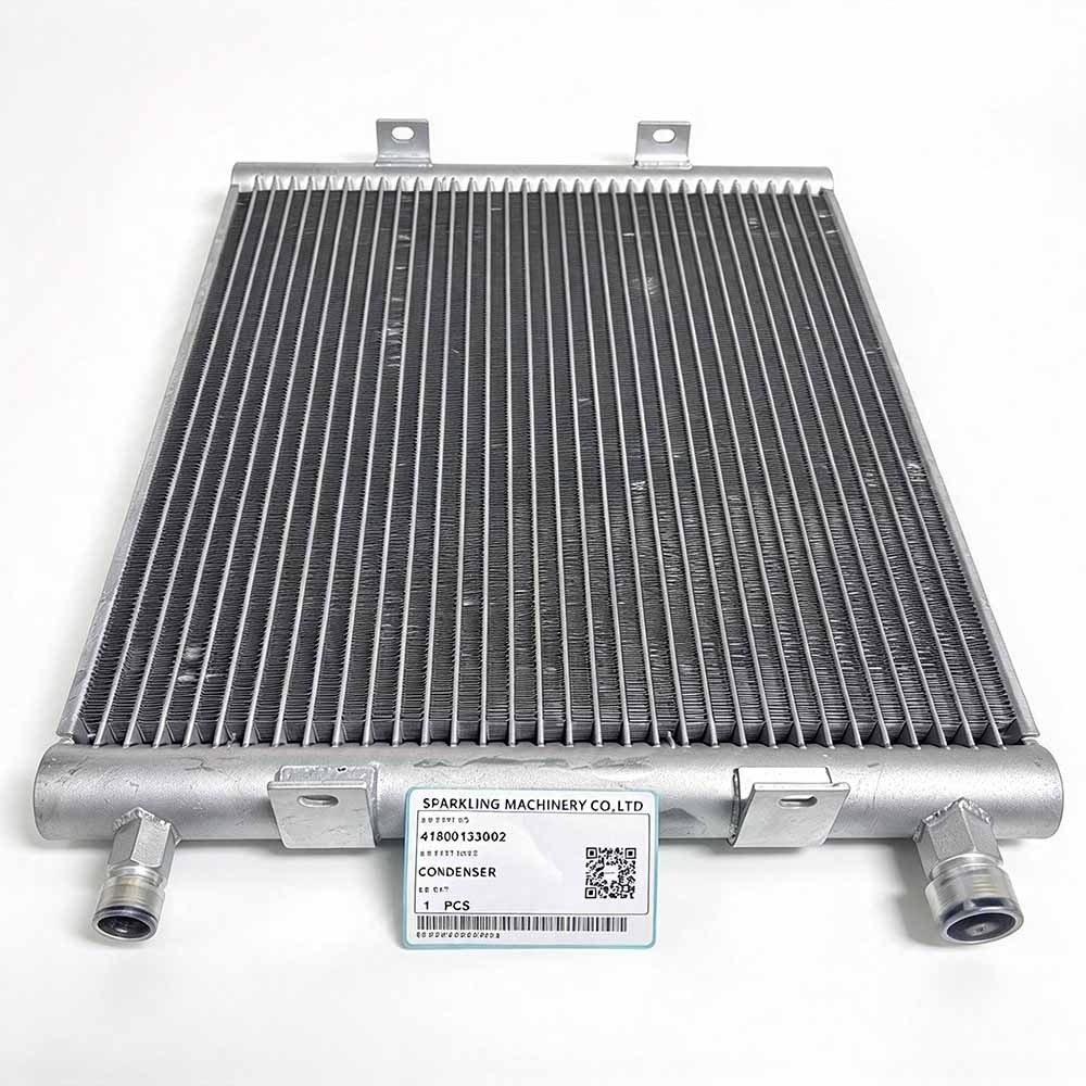 XCMG-replacement-excavator-condenser-4190001338002-refrigerant-port-close-up