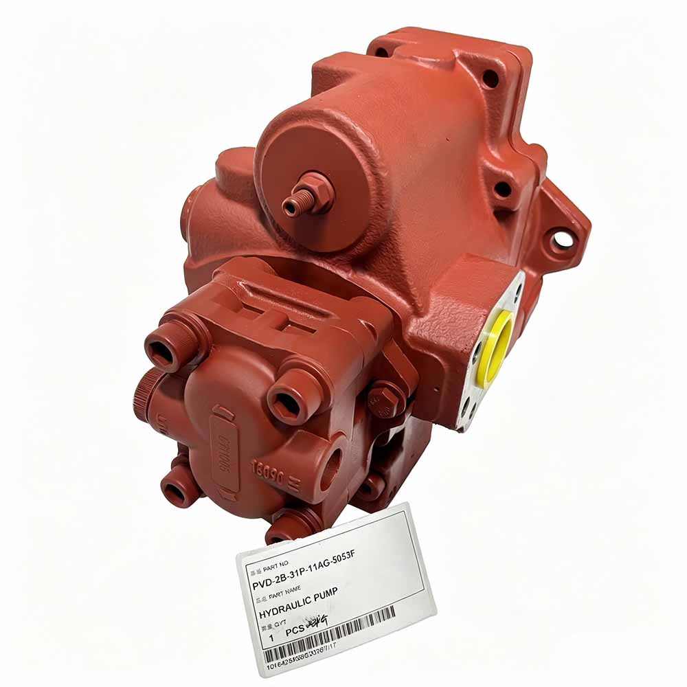 Red industrial hydraulic pump PVD-2B-31P-11AG-5053F for heavy machinery