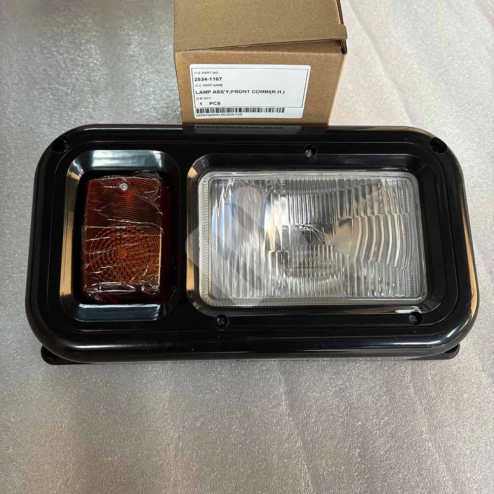 2534-1167 Front Combination Lamp RH for Doosan Solar 130W-V & 140W-V Wheel Excavators 2534-1167 front combination lamp RH for Doosan Solar 130W-V wheel excavator